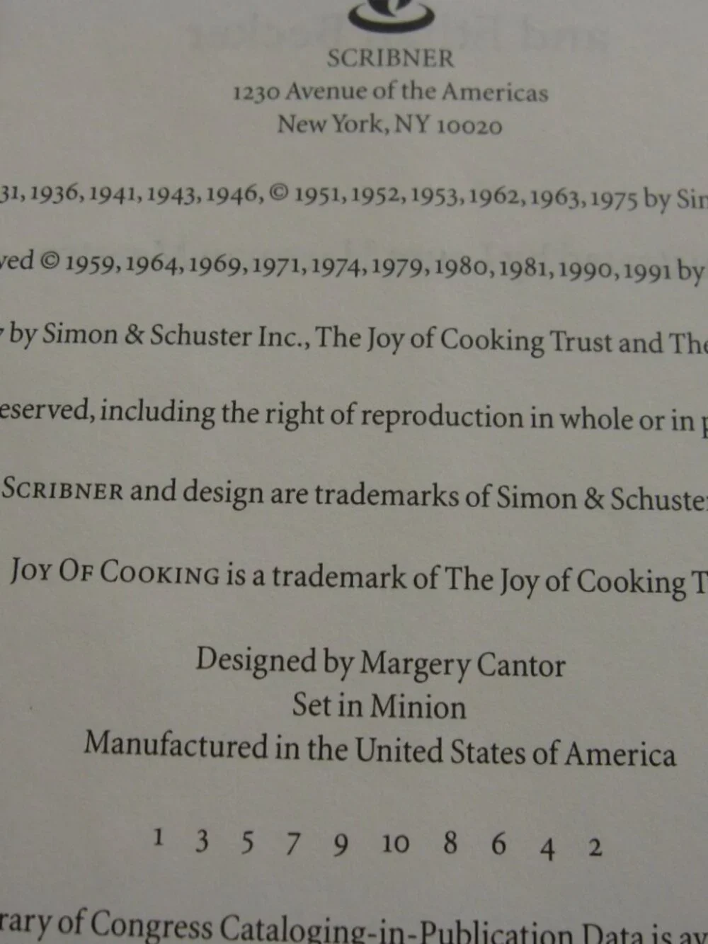 Vintage 90s Joy of Cooking Cookbook Recipes Reference Hardcover • USA